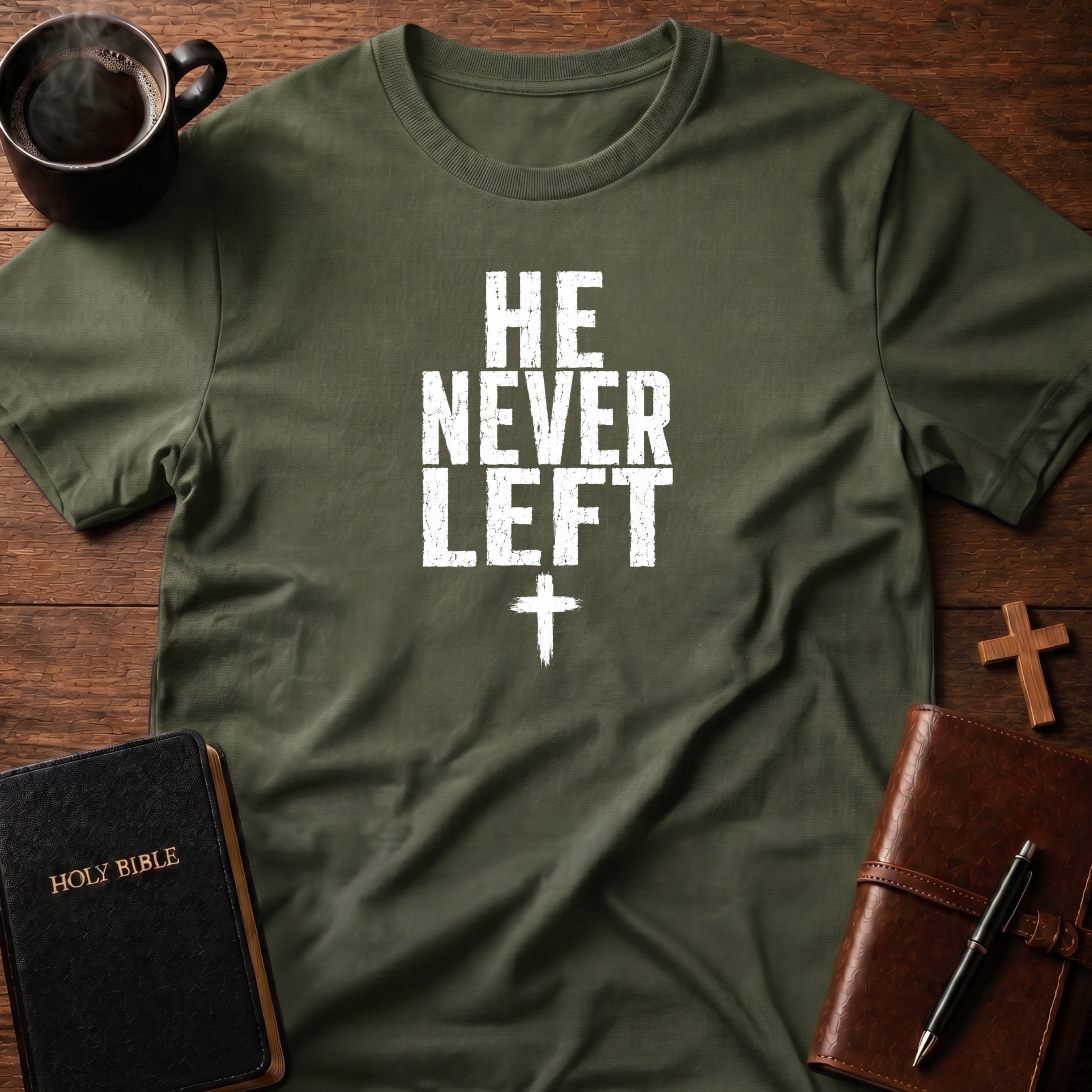 He Never T-Shirt