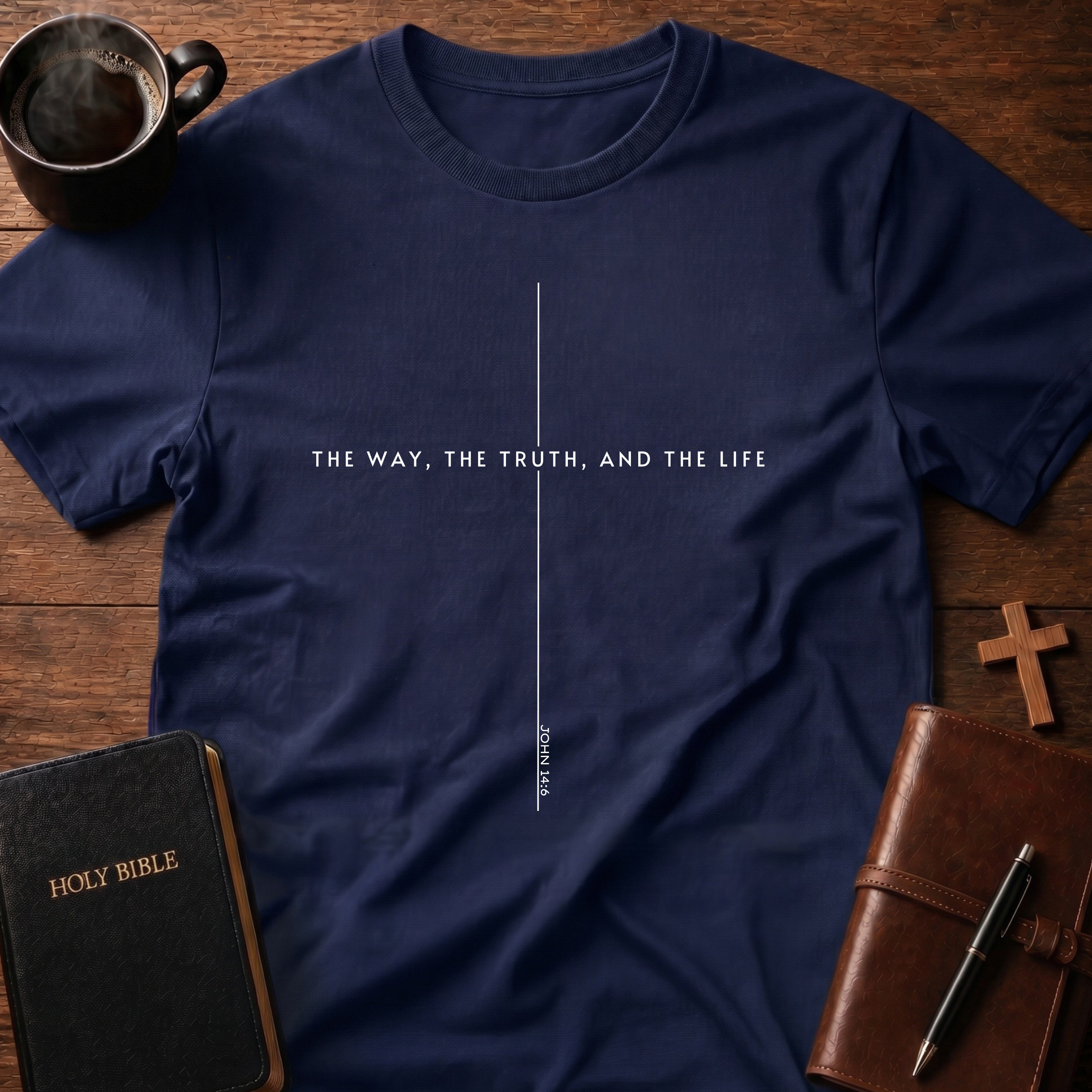 The Way The Truth The Life Line Cross T-Shirt