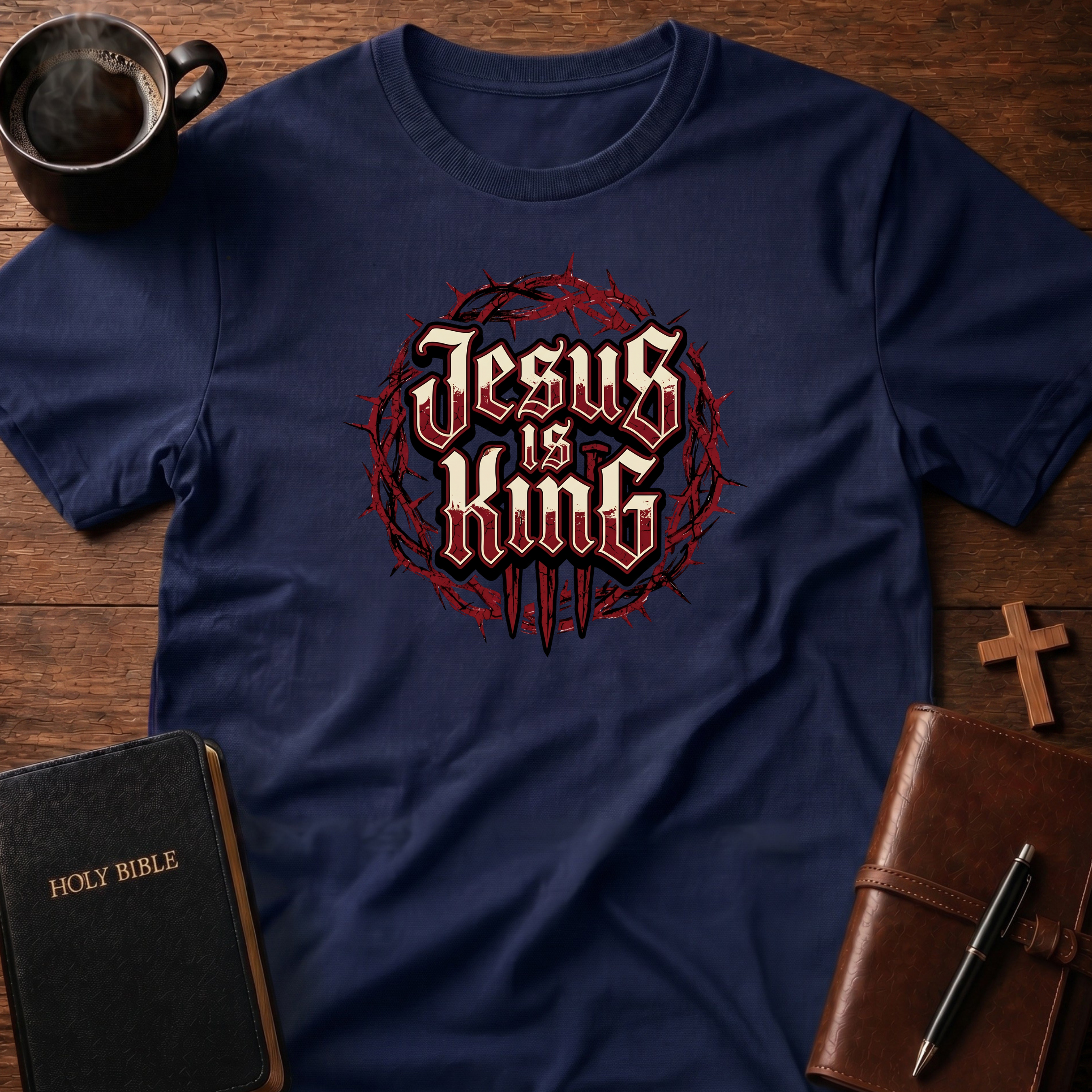 Jesus Is King Red Cross T-Shirt